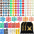 Yilloog 210 Pcs Compatible with DND Dice Sets Bulk Polyhedral Dice with Drawstring Bag Dice Multi Role Playing Table Game D4 D6 D8 D10 D% D12 D20 Compatible with Dungeons and Dragons (Mixed Style)