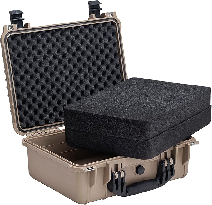 MEIJIA Portable All Weather Waterproof Camera Case With Foam,Fit Use of Drones,Camera,Equipments,Pistols,15.98x12.99x6.85inches