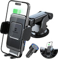 ZeeHoo Wireless Car Charger,15W Fast Charging Auto-Clamp Car Mount,Windshield Dash Air Vent Phone Holder for iPhone 14 13 12 Mini 11 Pro Max XS XR 8,S22 S21 S20(45W QC3.0 Adapter Included)