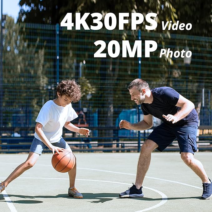 AKASO Brave 4 Pro 4K30FPS Action Camera - 131ft Underwater Camcorder Waterproof Camera with Touch Screen Advanced EIS Remote Control 5X Zoom Underwater Camera Support External Mic