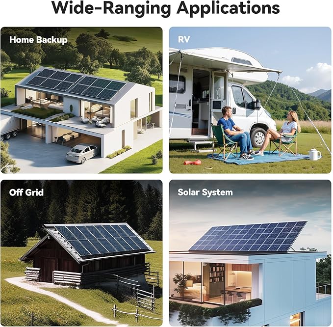 Power Queen 12.8V 410Ah LiFePO4 Battery, 5248Wh Energy Lithium Battery Built in 250A BMS,4000+ Cycle Times and 10-Year Lifetime,Ideal for Solar System,RV,Home Backup,Off-Grid