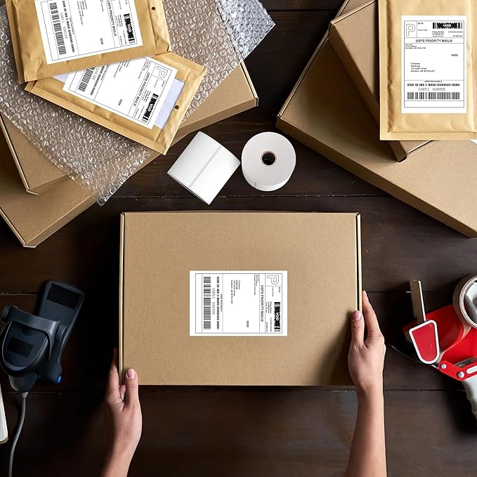Thermal Shipping Labels, 4"x6" Direct Thermal Labels, FungLam Mailing Postage Shipping Label Compatible with Zebra, Munbyn, Rollo and Polono Printers,450 Labels/Roll, 8 Rolls.