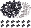 Swpeet 120 Pack Black 1/4 Inch Nylon Plastic R-Type Cable Clips Clamp Kit, Nylon Screw Mounting Cord Fastener Clips with 120 Pack Screws for Wire Management (1/4 Inch, Black)