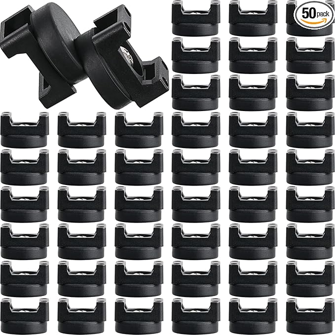 Yookeer 50 Pcs Magnetic Zip Tie Mount Base Black Magnetic Cable Clips Wire Holder Multipurpose Cable Ties Management Base Electrical Supplies for Wire (22 mm)