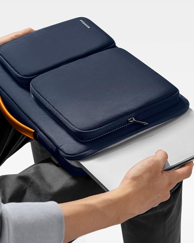 tomtoc 360° Protective Laptop Shoulder Bag for 15.6 Inch Laptop, Fit Acer Aspire 3/5/7, Dell Inspiron/XPS, ASUS ROG/TUF, Lenovo ThinkPad L/E/T/P/V, Waterproof Accessory Case