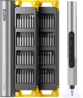 HOTO SNAPBLOQ™ S-A01 3.7V Mini Electric Screwdriver with 56 Bits & 3 Torque Settings, Precision Mini Screwdriver, 250RPM, Brighter LED Light, Repair Tool Kit for Electronics, Phone, Laptop, DIY