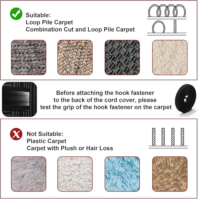 ZhiYo 8.2ft Cord Cover Floor, PVC Cord Covers for Wires on Floor, Soft Floor Cable Cover Cord Hider, Floor Cable Management Cable Protector for Commercial Office Carpet/Floors/Wall Light Brown