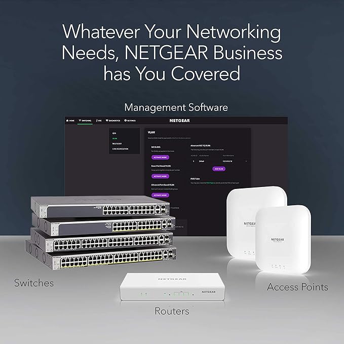 NETGEAR 24-Port Gigabit Ethernet Unmanaged Essentials Switch (GS324) - Desktop, Wall, or Rackmount, Silent Operation
