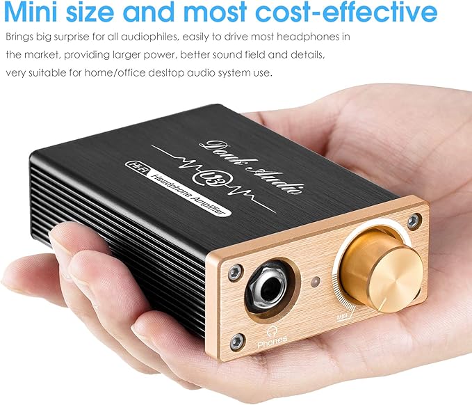 Douk Audio U3 Headphone Amps, Mini Hi-Fi Amplifier for Home Desktop PC 6.35mm / 3.5mm Headsets, Class A, RCA Input, DC 5V