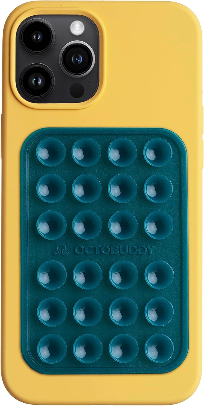 Classic MAX - Silicone Suction Phone Case Adhesive Mount - Hands-Free, Strong Grip Holder for Selfies and Videos - iPhone and Android Compatible - 2.6″ x 3.9″, Teal