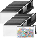 Jetec 32 Pcs Mesh Zipper Bags Toy Storage Bikini Organizer Bag Bolsas Para Guardar Trajes De Baño Waterproof Zipper Reusable Pouch Puzzle Multipurpose for Storage Office(Black,5.1 x 4.1 Inch)