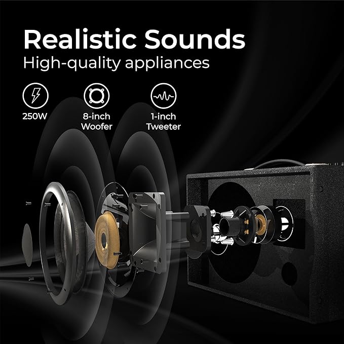 KS8Pro Karaoke Machine for Adults Karaoke Machine with Bluetooth and Wireless Microphone for Adults, Portable Bluetooth Speaker System with 2 Microphones, Loud Speakers for Tv Kareoke and Events Use