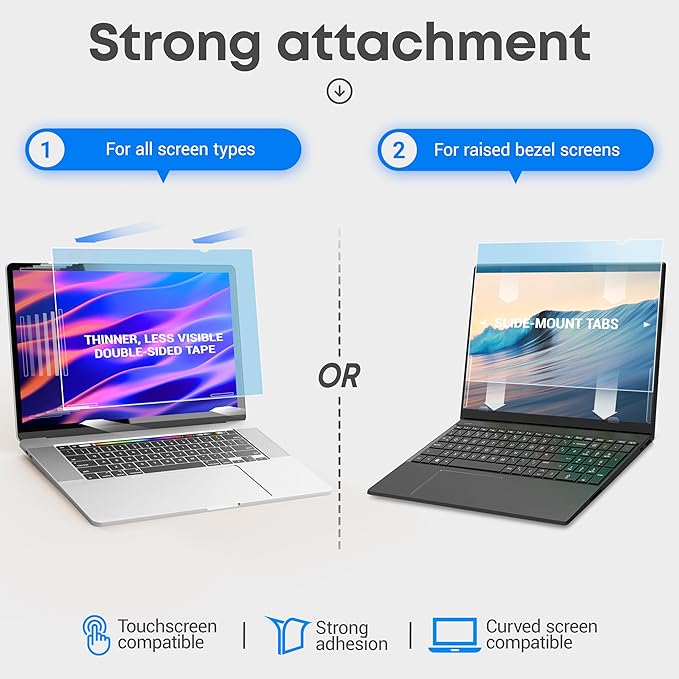 14 inch Blue Light Blocking Screen Protector Panel for 16:9 Widescreen Computer Monitor and Laptop - PC Anti-UV Eye Protection Filter Film - Anti-Scratch Diagonal Frame Shield [2 Pack]