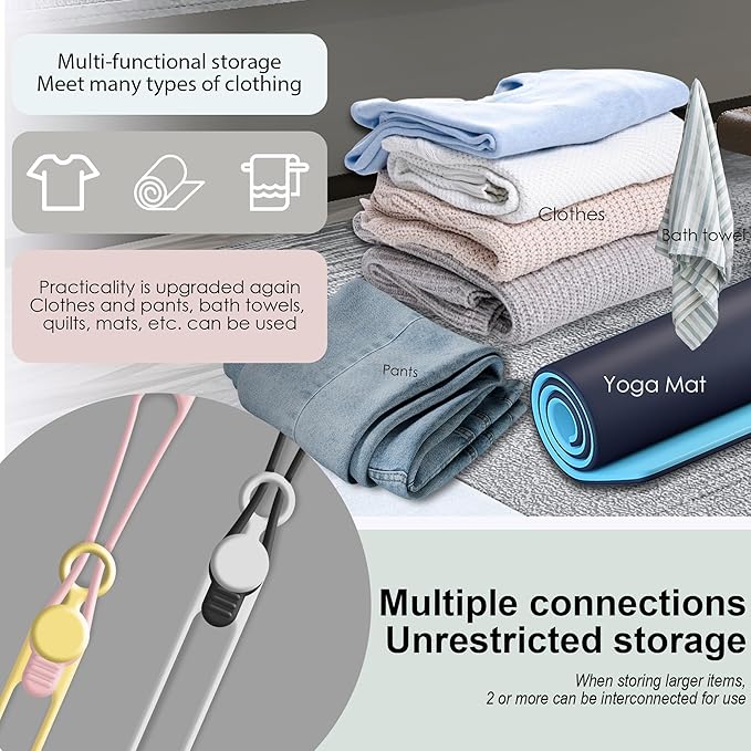 30Pcs Nearockle Silicone Cable Ties for Bundling Earphone, Phone Charger, Computer Cords, Reusable Cord Organizer Cable Management in Home,Office,Kitchen,School (6 Colors)