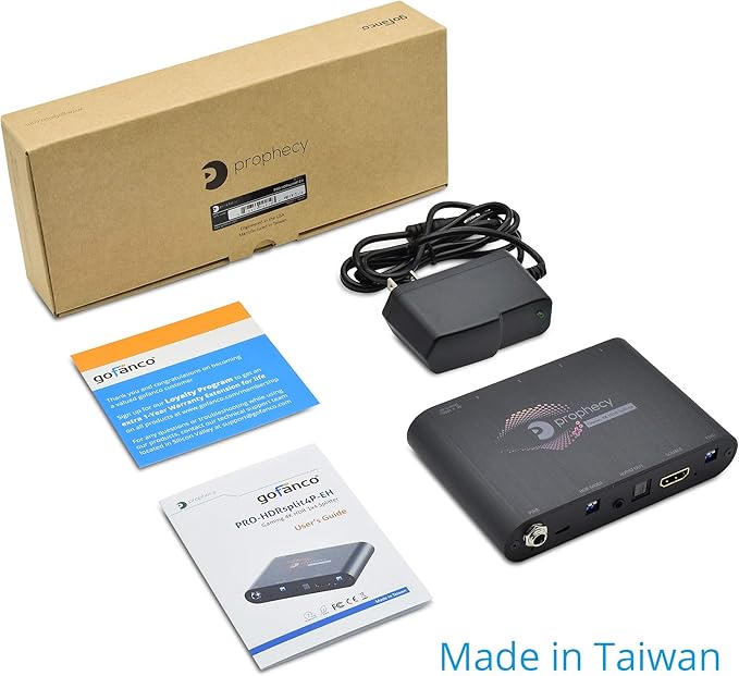 gofanco Prophecy Intelligent 1x2 HDMI Splitter 4K 60Hz HDR – 4K @60Hz 4:4:4, 18Gbps, Auto Downscale, HDMI 2.0a, HDCP 2.2, 3D, EDID, Cascadable, Firmware Upgradable, 2 Port, 1 in 2 Out, TAA Compliant