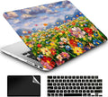 Compatible with MacBook Air 13 Inch Case 2017 2016 2015 2014 2013 2012 2011 2010 Release A1466/A1369, Plastic Hard Shell Case + Keyboard Cover + Screen Protector - Flowers