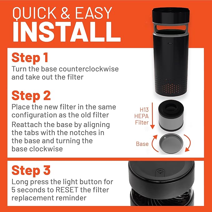 FRAM H13 HEPA Filtration Air Purifier Replacement Filter for Model CAP30100 & CAP30200 | Cleans Air of Smoke, Dust & Other Contaminants | Provides 500 Hours of Use | CAP30111