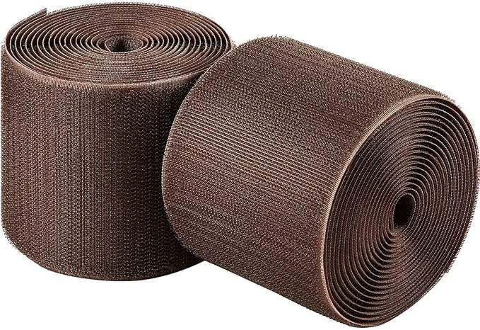 WILLBOND 2 Pack 10 ft x 3 Inch Cable Floor Strip Cable Cover Cords Carpet Protector Management Hook and Loop Tape for Wires on Floor Cords and Prevent a Trip Hazard (Brown)