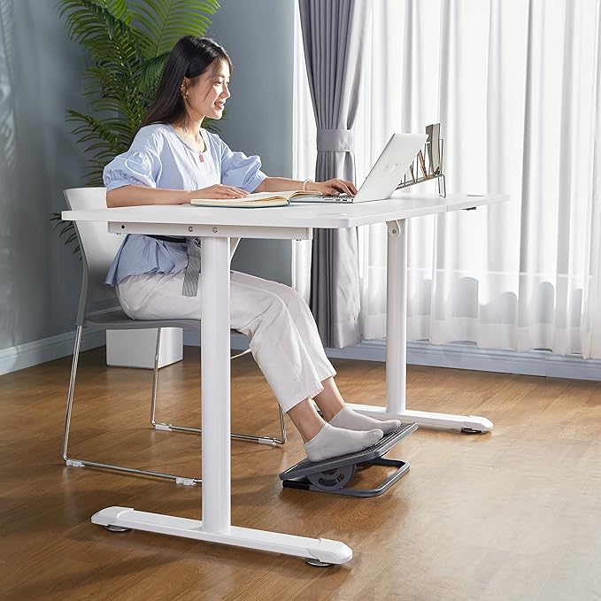 EUREKA ERGONOMIC Tilt Adjustable Footrest, Foot Rest for Under Desk at Work with Massage Surface, Office Foot Rest Under Desk with 20 Degree Tilt No Locking, Metal Frame