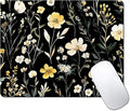 Wildflowers Aesthetic Floral Custom Mouse Pad with Non-Slip Rubber, Small Square Design for Wireless Laptop & Computer Mouse Pads for Desk, 9.5 x 7.9 inch Smooth Surface for Gaming & Office
