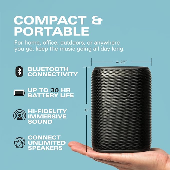 Rocksteady Stadium 2: Single Speaker - Immersive, connectible, and up to 150 ft of Range. Up to 30 Hours of Battery Life.