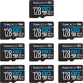 TEAMGROUP GO Card 128GB 10 Pack Micro SDXC UHS-I U3 V30 4K for GoPro & Drone & Action Cameras High Speed Flash Memory Card with Adapter for Outdoor Sports, 4K Shooting, Nintendo-Switch TGUSDX128GU373