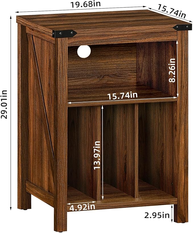 Record Player Stand with Vinyl Record Storage,Rustic Brown Record Player Table Holds up to 160 Albums,Large Wood Turntable Stand Cabinet Dispaly Shelf for Living Room,Bedroom,Office