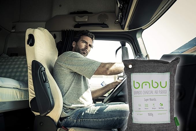 1000g Large Bamboo Charcoal Air Purifier Bag - Car Deodorizer Freshener - Remove Odor and Control Moisture in Your RV, Camper, SUV, Truck, Closet, Mobile Home, Storage - Non fragrant 1kg