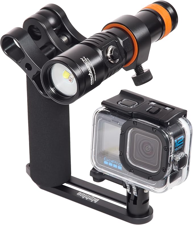 GoPro HERO12 Waterproof Action Camera Dive Kit with 5.3K60 UHD Video, 27MP HDR Photos - Bundle with Protective Housing, Video Light Pack, Camera Tray, Double Clip, 64GB microSD Card