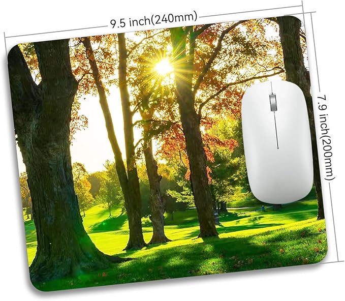 Beautiful Natural Scenery Forest Design Mouse Pad Mat Rectangle Non-Slip Rubber Base Mousepad