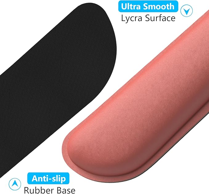 Dapesuom Enlarge Keyboard Wrist Rest, Memory Foam Keyboard Wrist Cushion for Computer Desk Mats Support, Typing Pain Relief Ergonomic Mouse Pad Rests with Non-Slip Base for Gaming, Laptop, Indian Red