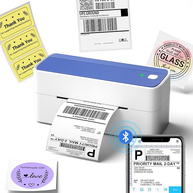 Phomemo Thermal Label Printer, 4X6 Shipping Labels Printer for Small Business, Wireless Label Printers for Package for Phone & Pad & PC, Used for Ebay, UPS, Shopify, TikTok, USPS, FedEx, DHL, Temu
