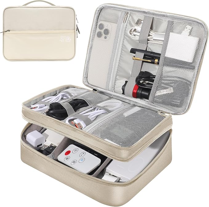 Electronic Organizer Travel Case, Travel Cord Organizer Case Portable Waterproof Cable Organizer Bag for Charger, Cord, USB, Power Bank, Earphone