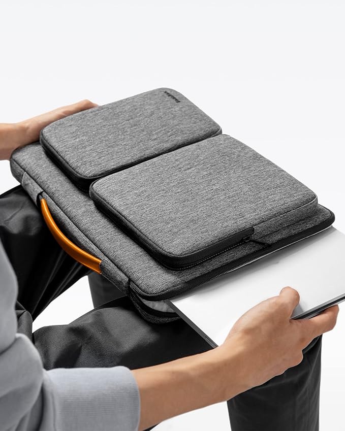 tomtoc 360 Protective Laptop Sleeve for 14-inch MacBook Pro M4/M3/M2/M1 Pro/Max A2918 A2992 A2779 A2442 2024-2021, 13.5-14.4 Inch Surface Laptop 6/5/Studio 2/1, Water-Resistant Carrying Case