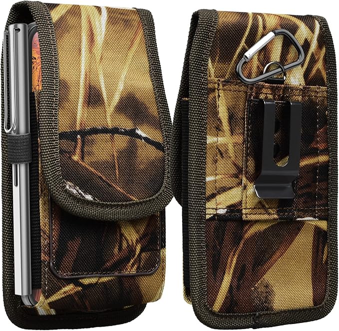 Njjex Phone Holster for Samsung Galaxy Note 20 Ultra Note 10 9 8 S25 Ultra S24 S23 S22 S21+ S20 S10 A14 A15 A16 A36 A35 5G Moto G 5G G Stylus 2025 Nylon Cell Phone Belt Clip Holder Pouch Carrying Case