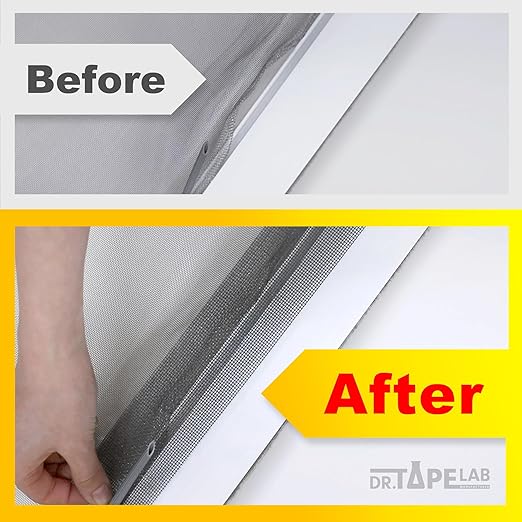 Black Window Screen Repair Tape, 4 in X 15 FT, Screen Repair Kit for Windows or Doors, Strong Adhesive Patch Kit Fiberglass Mesh Tape