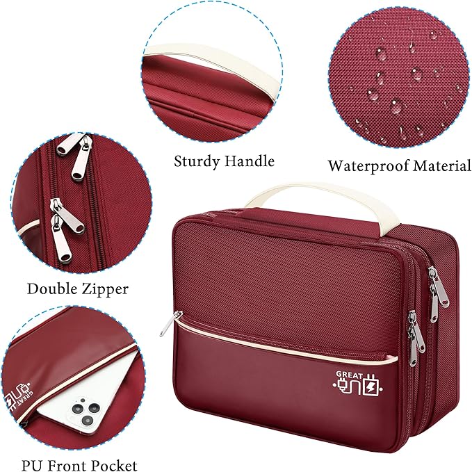 Electronic Organizer Travel Case, Travel Cord Organizer Case Portable Waterproof Cable Organizer Bag for Charger, Cord, USB, Power Bank, Earphone