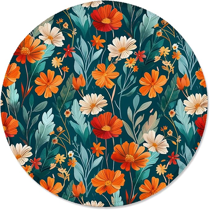 ITNRSIIET Round Mouse Pad with Stitched Edge Premium-Textured Waterproof Non-Slip Rubber Base Desktop Protection Mat Diameter 8.7 inches, Beautiful Flowers