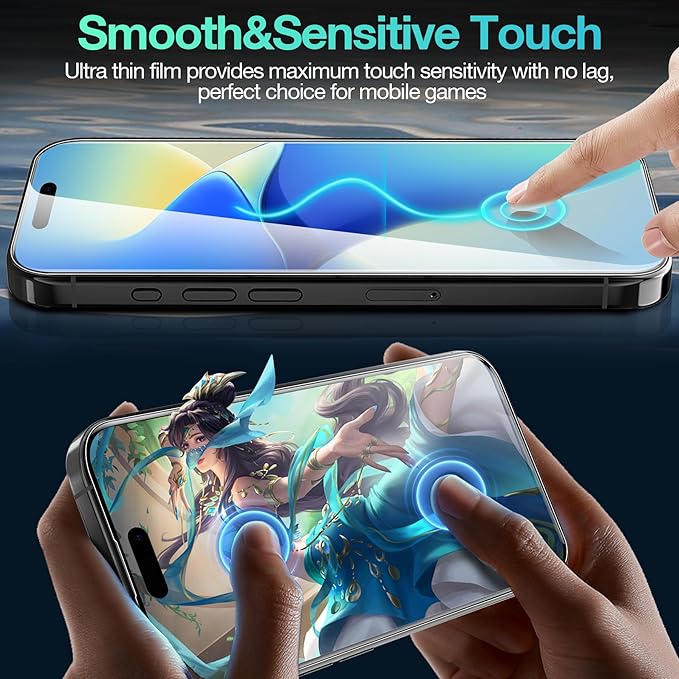 3 Pack Flexible Film Screen Protector for iPhone 16 Pro, Non-breakable Soft TPU Hydrogel Film for iPhone 16 Pro Screen Protector Film (NOT Glass)