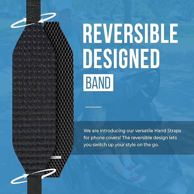 Phone Grip Strap - Pack of 2 Reversible Finger Holder for Phone Back, Customizable Anti-Slip Design, Wireless Charging Compatible Detachable Holder for iPhone - Carbon Fiber