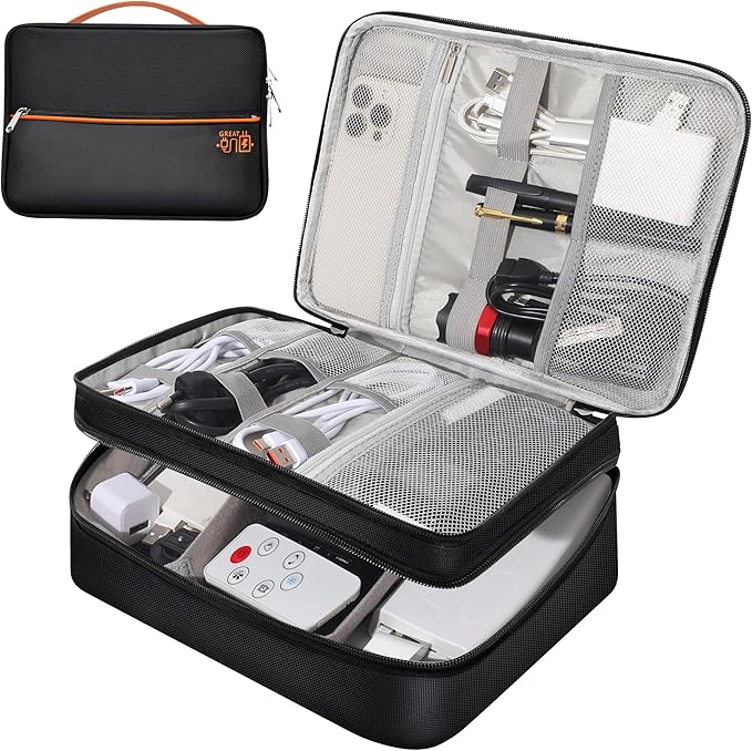 Electronic Organizer Travel Case, Travel Cord Organizer Case Portable Waterproof Cable Organizer Bag for Charger, Cord, USB, Power Bank, Earphone