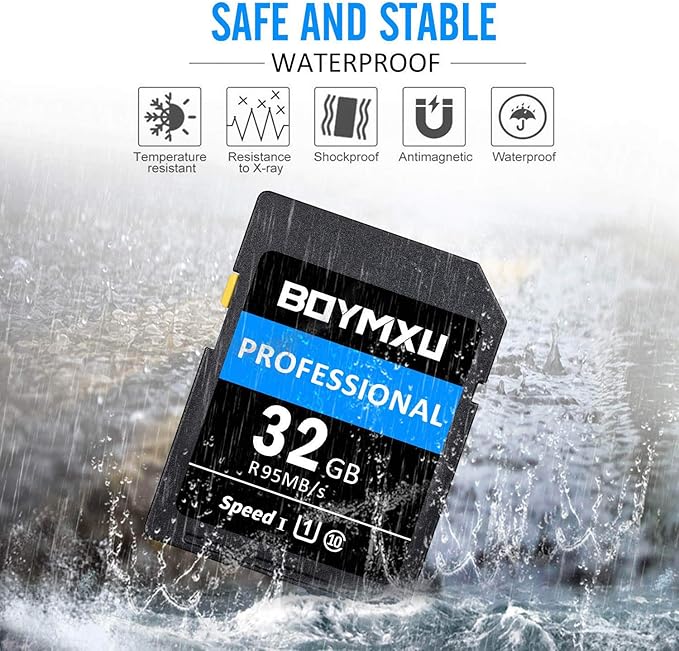 Professional 1000 x Class 10 UHS-I U3 Memory Card - 32GB, Compatible with Computers, Cameras and Camcorders, Up to 95MB/s Read Speed, Blue/Black