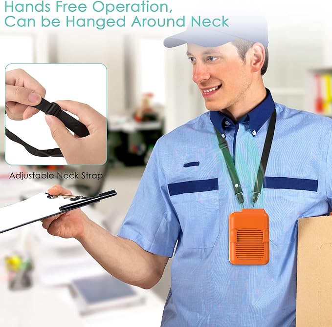 Portable Mini Waist Fan Clip on Belt, 6000mAh Rechargeable Battery Powered Wearable Body Fan With Max 23H Working Time, 3 Speeds, 5100RPM Strong Airflow for Jobsite Farm Fishing Gardening Camping