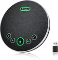 Tenveo Conference Speaker Microphone, Bluetooth/Dongle/USB Connectivity, 360° Sound Pickup and AI Noise Reduction, Compatible with Zoom, Teams, OBS, Supports 10-12 People for 8 Hours of Talk Time