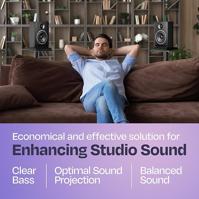 Studio Monitor Isolation Pads Premium Acoustic Foam Elevates Audio Ideal for 5 Inch Speakers Enhanced with Vibredux HD Foam for Superior Isolation