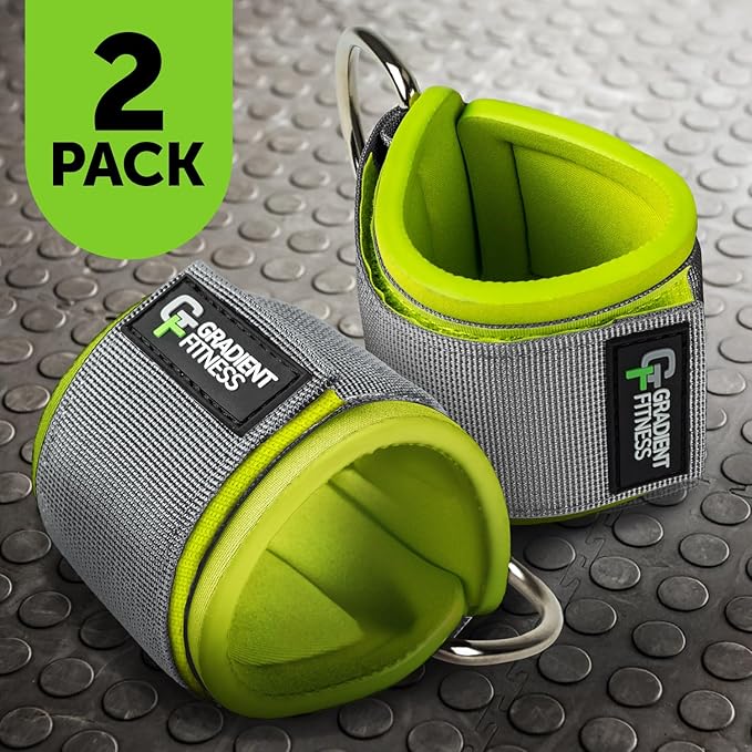Gradient Fitness Ankle Straps (2 Pack) | Ankle Strap for Cable Machine, Ankle Bands for Working Out, Cable Ankle Strap