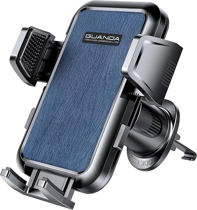[2025 New] Car Vent Phone Mount, [Upgrade Hook Clip Never Shake] Adjustable 360 Rotation Vent Clip Car Phone Holder Mount, Big Phone & Thick Case Friendly Fit for All iPhone, Samsung & Cell Phone
