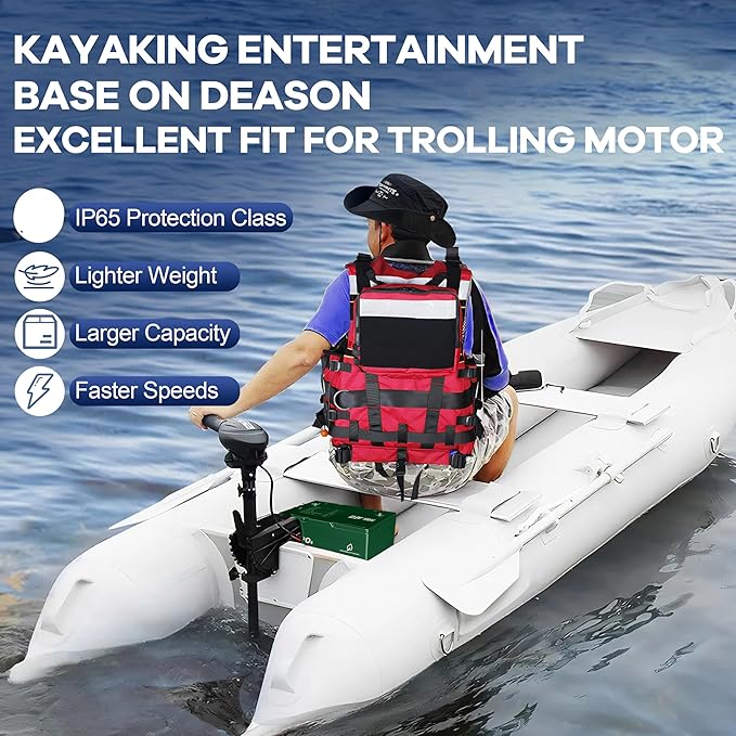 DEASON 12V 100Ah Mini LiFePO4 Lithium Battery - 100A BMS, 10-Year Lifespan, Up to 15000 Cycles, Max. 1280Wh Energy in Small Size, Perfect for RV, Solar, Trolling Motor, Boats, kayaking, Marine etc.