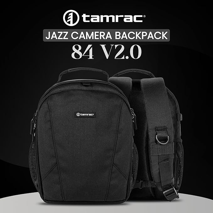 Tamrac Jazz 84 v2.0 Camera Backpack for Photographers, DSLR Camera Bag with Laptop Compartment, Professional Photography Backpack, Travel Camera Carrying Case with Adjustable Shoulder Straps – Black