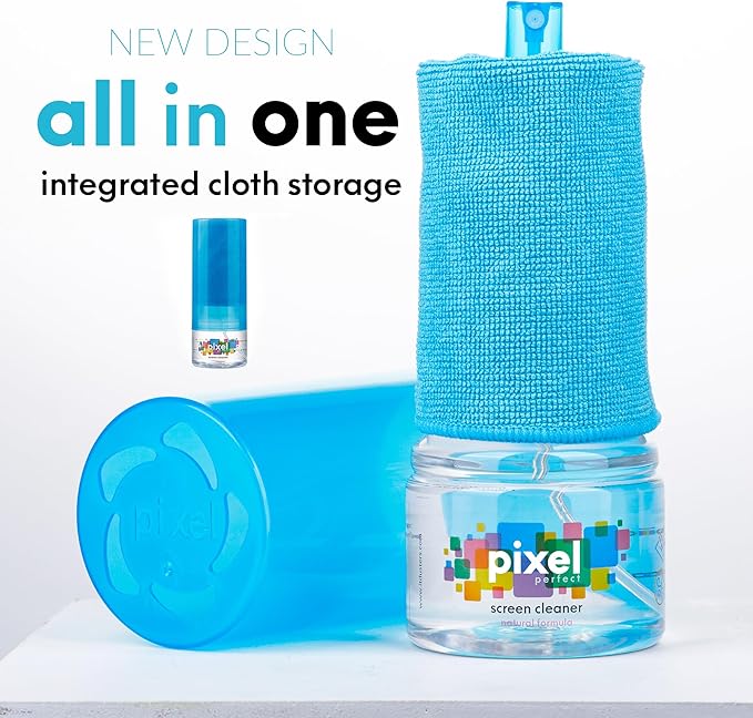 Pixel Perfect | 10oz | Screen Cleaner Kit, for TV, Laptops, Computers, Monitors, Phones, Tablets | 300ml Cleaning Kit, Premium Natural Spray
